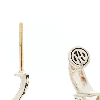 John Hardy Sterling Silver 18K Yellow Gold Black Sapphire Legends Naga Drop Earrings 4 of 5