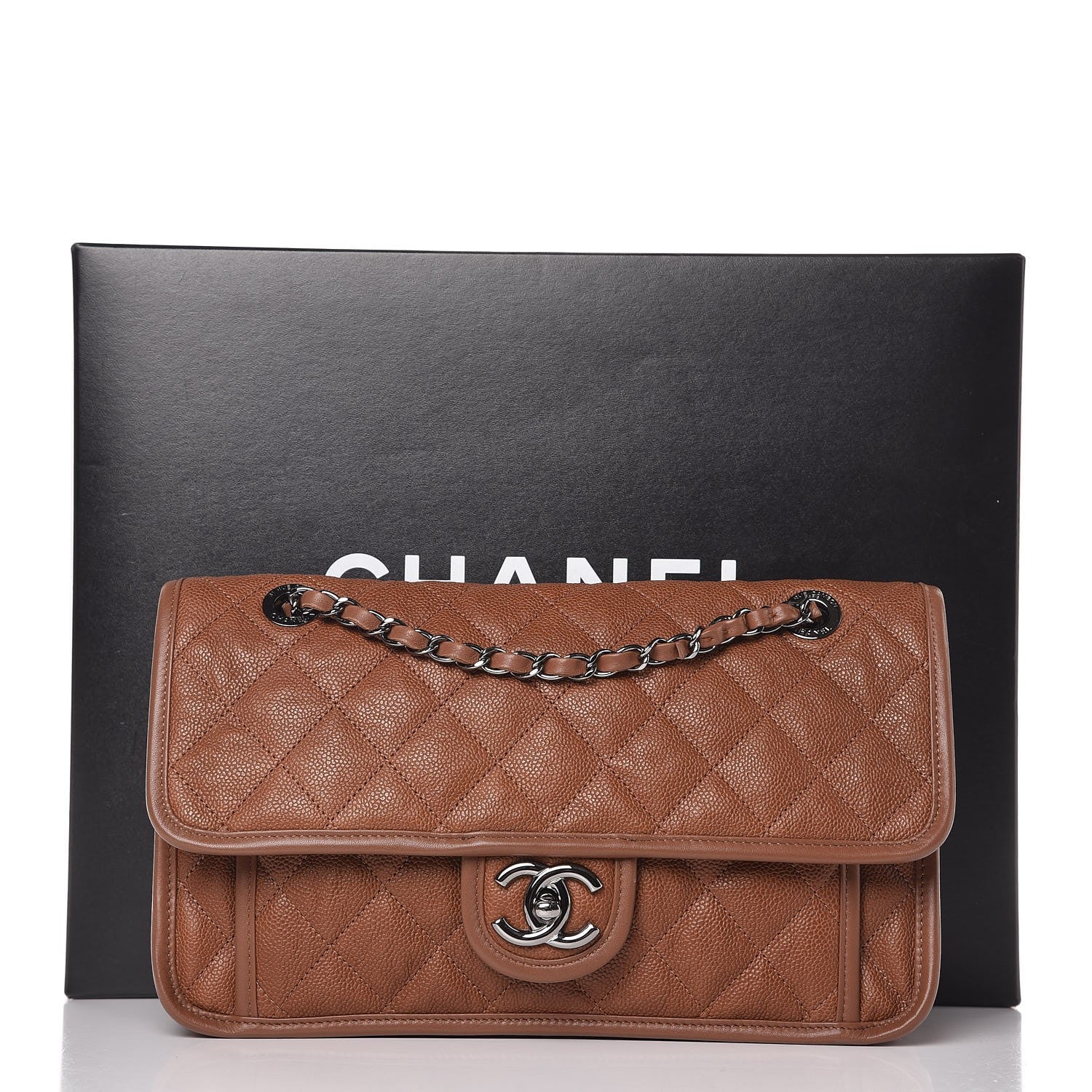 Chanel Caviar Quilted Medium French Riviera Flap Brown 8 of 8