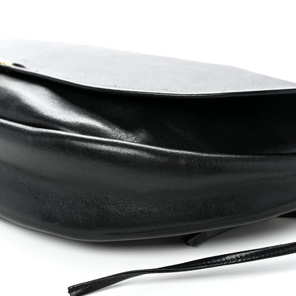 Celine Shiny Lambskin Soft Triomphe Half Moon Bag Black 9 of 9