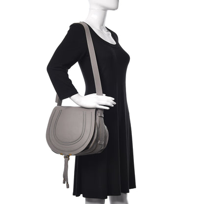 Chloe Calfskin Medium Marcie Round Crossbody Bag Cashmere Grey 2 of 15