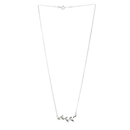 Tiffany Sterling Silver Paloma Picasso Olive Leaf Vine Pendant Necklace 3 of 5