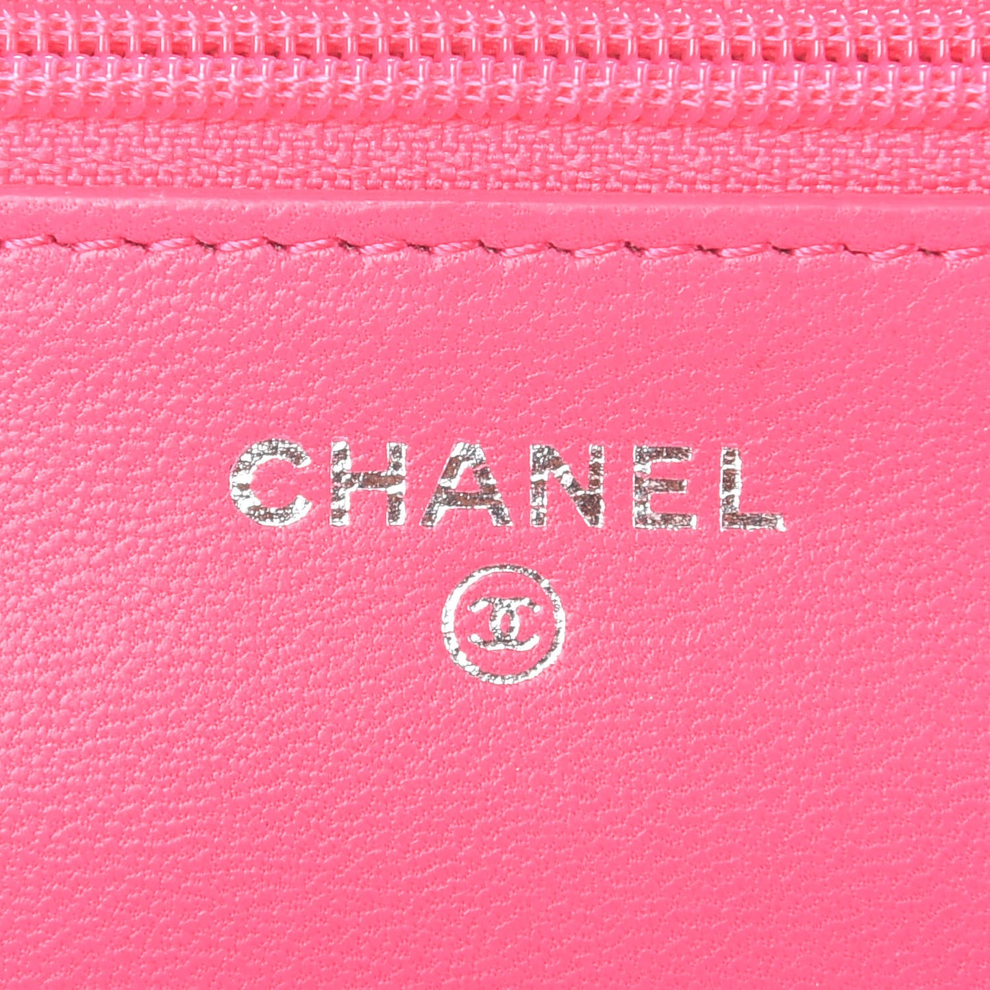 Lambskin Quilted Wallet on Chain WOC Pink