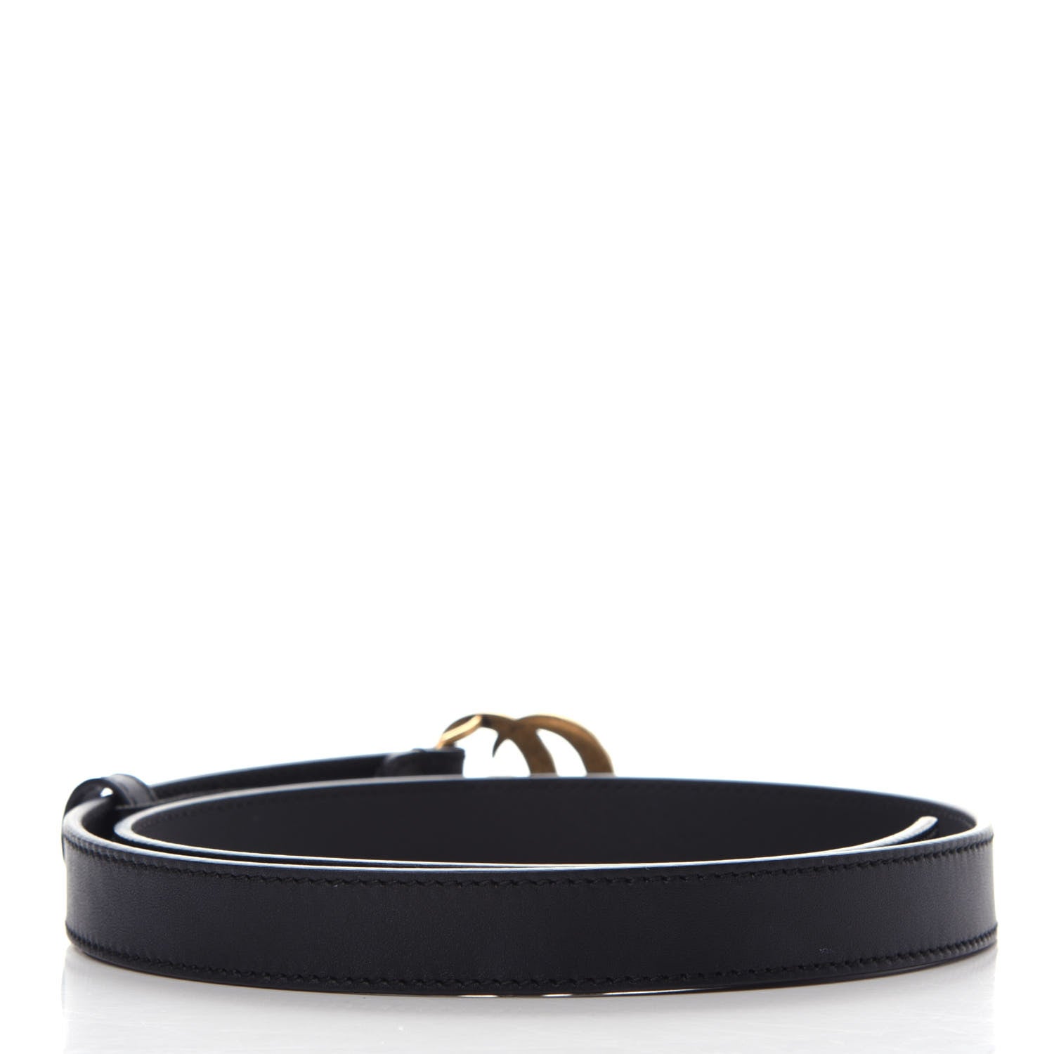 Gucci Calfskin Pearl Double G 20mm Belt 70 28 Black Cream 2 of 6
