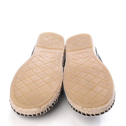 Chanel Velvet Logo Espadrilles 38 Black 5 of 11