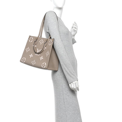 Louis Vuitton Empreinte Monogram Giant Onthego MM Tourterelle Creme 2 of 10