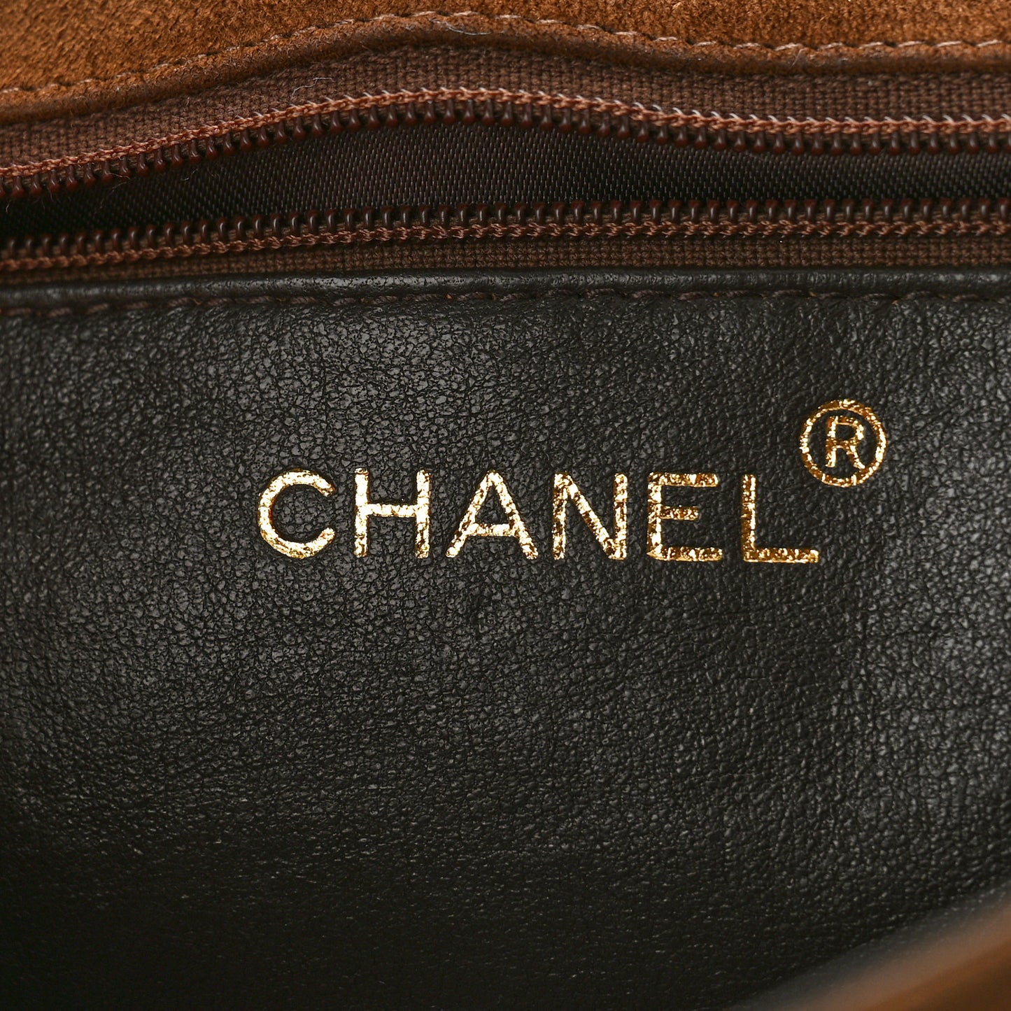 Suede Quilted CC Shoulder Bag Brown