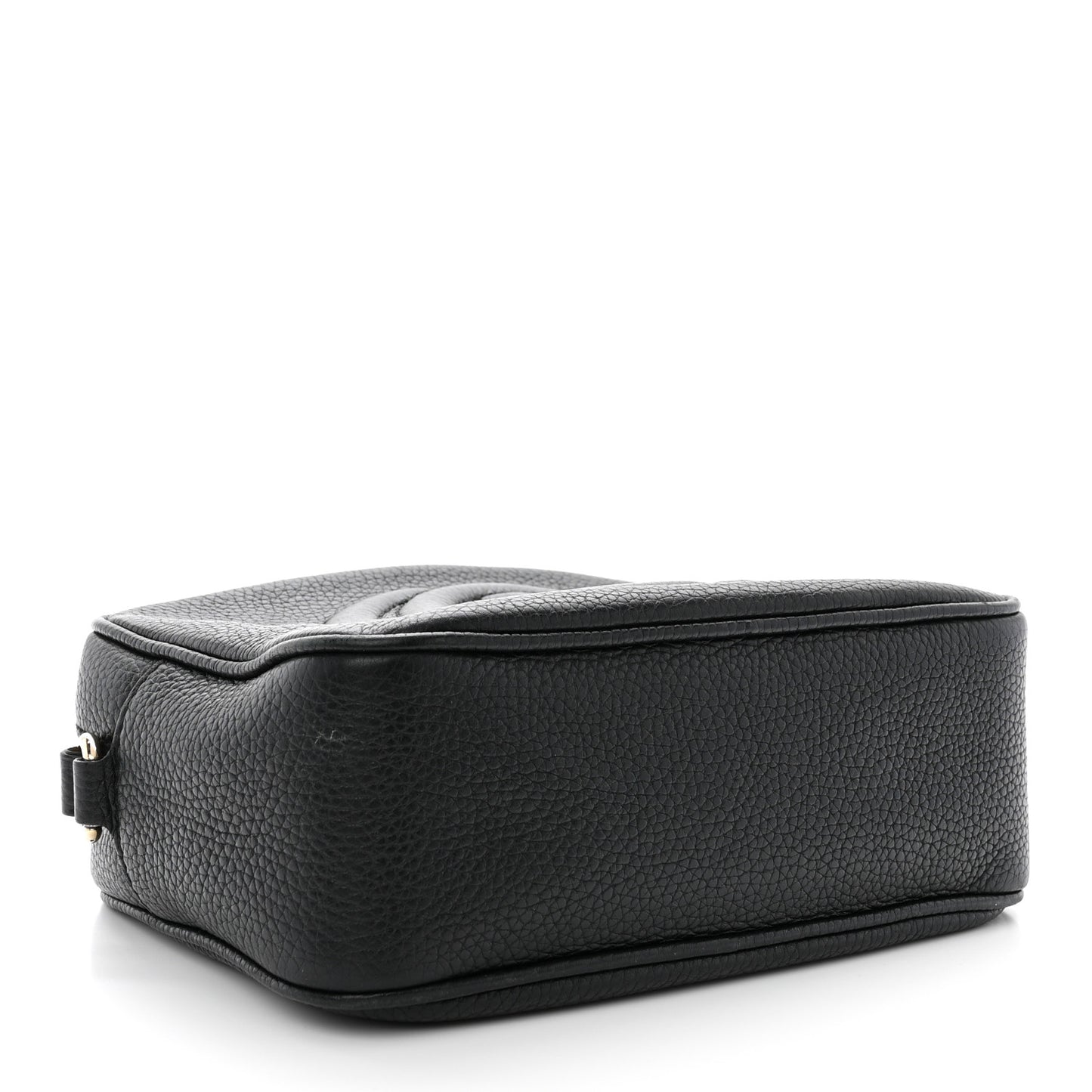 Pebbled Calfskin Small Soho Disco Bag Black