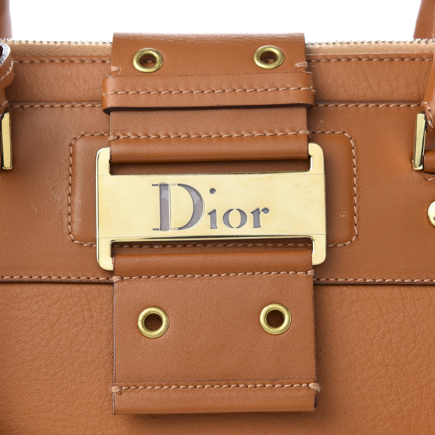 Christian Dior Grained Calfskin Street Chic Top Handle Bag Brown 11 of 11