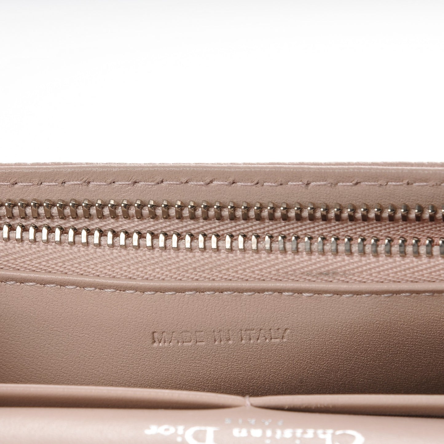 Grained Calfskin Diorama Wallet on Chain Pouch Rose Poudre