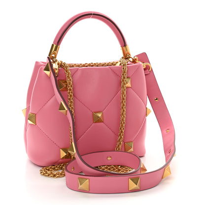 Valentino Garavani Nappa Small Roman Stud The Handle Bag Flamingo Pink 3 of 8