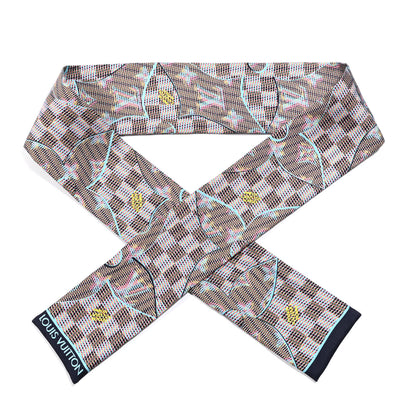 Louis Vuitton Silk Monogram Damier Pop Print Bandeau Blue 1 of 3