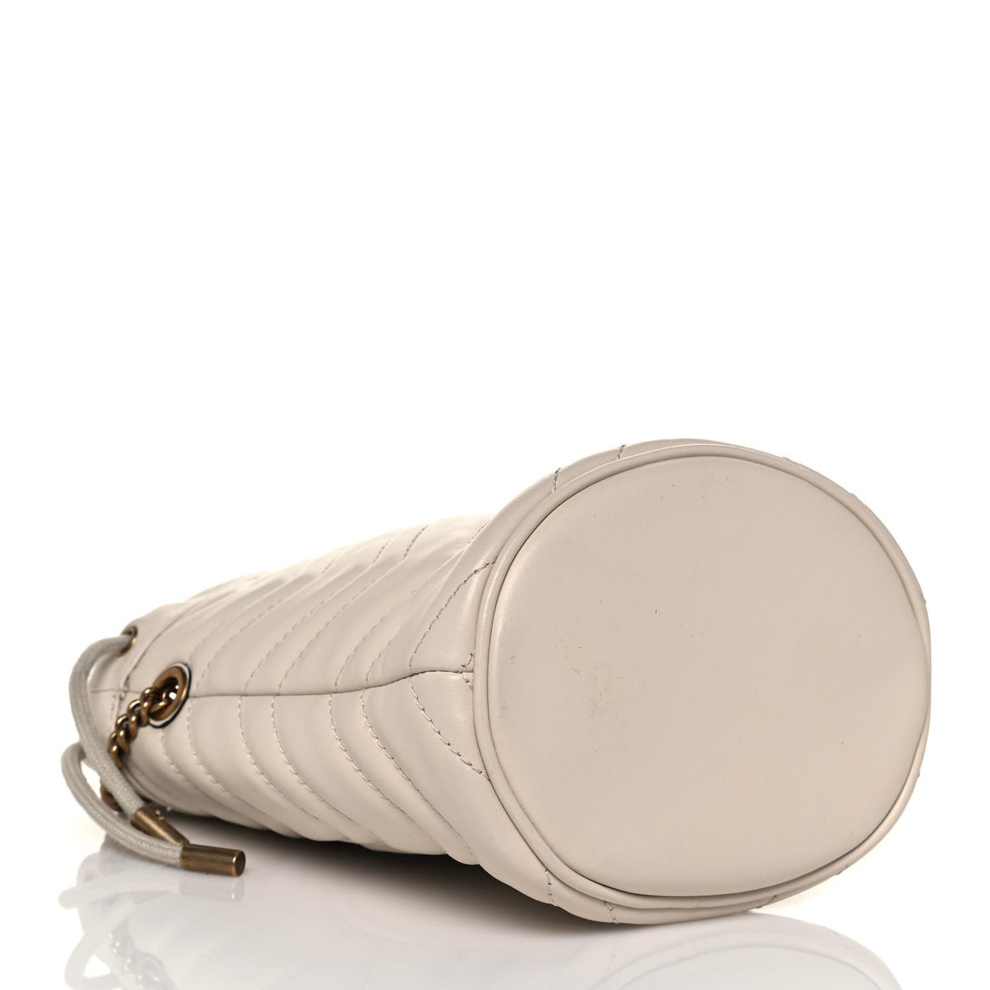 Calfskin Matelasse Mini GG Marmont 2.0 Bucket Bag White
