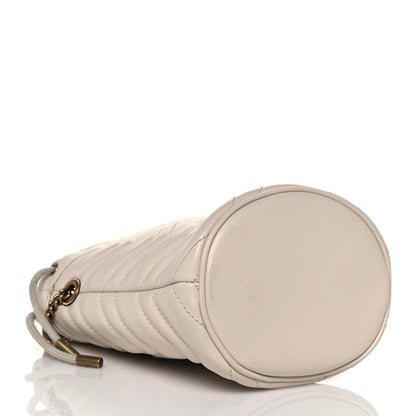 Gucci Calfskin Matelasse Mini GG Marmont 2.0 Bucket Bag White 4 of 16