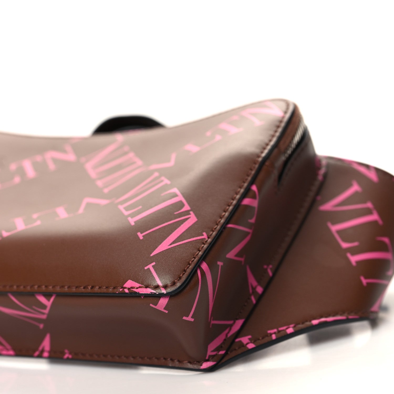 Valentino Garavani Calfskin VLTN Grid Print Belt Bag Cuir Pink 9 of 11