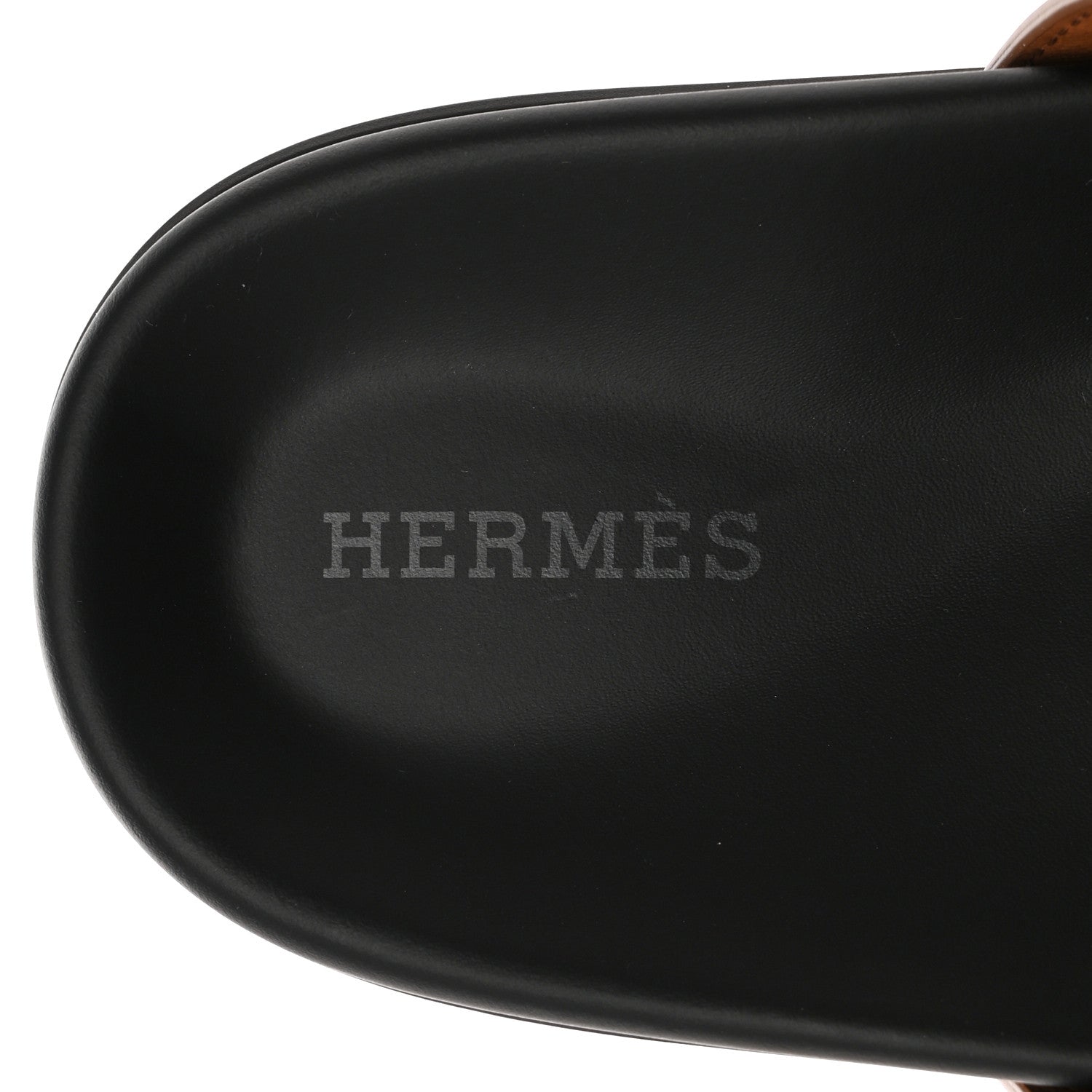 Hermes Calfskin Womens Chypre Sandals 37 Naturel 7 of 9