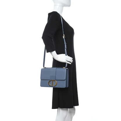 Christian Dior Grained Calfskin Embossed 30 Montaigne Chain Flap Bag Blue 2 of 11