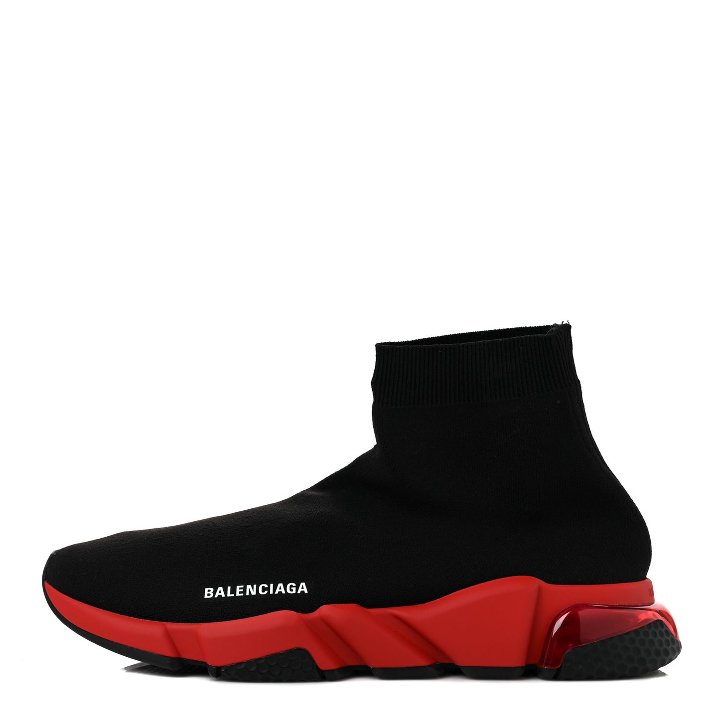 Neoprene Knit Mens Speed Clear Sole Sneakers 45 Black Red