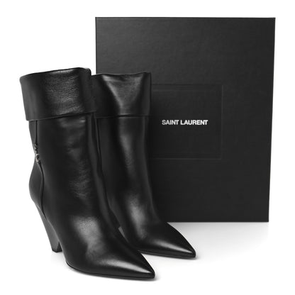 Saint Laurent Calfskin Niki 85 Wedge Booties 37.5 Black 10 of 10