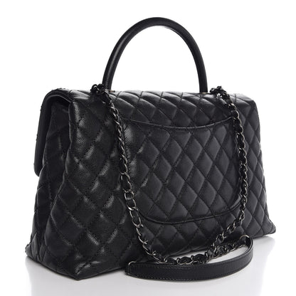 Chanel Caviar Quilted Medium Coco Handle Flap Black 3 of 7