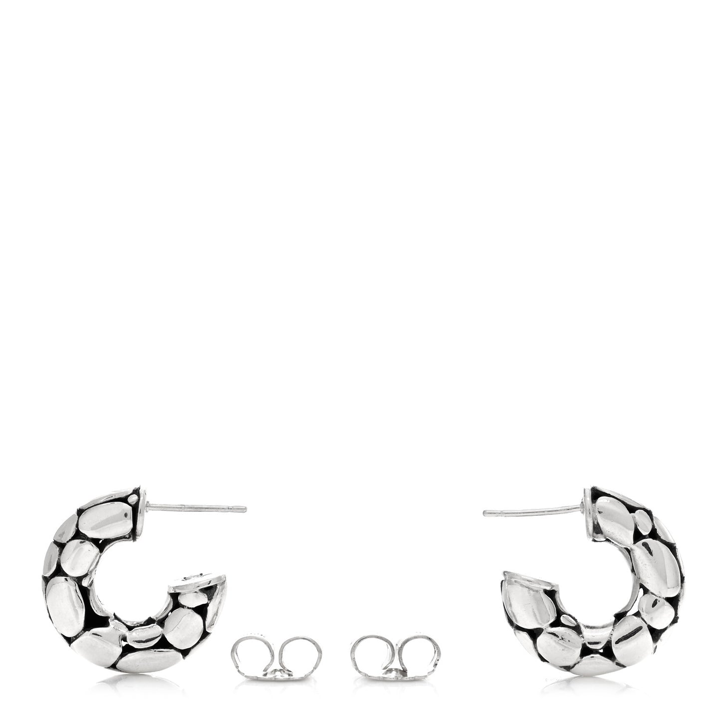 Sterling Silver Small Kali Pebble Hoop Earrings
