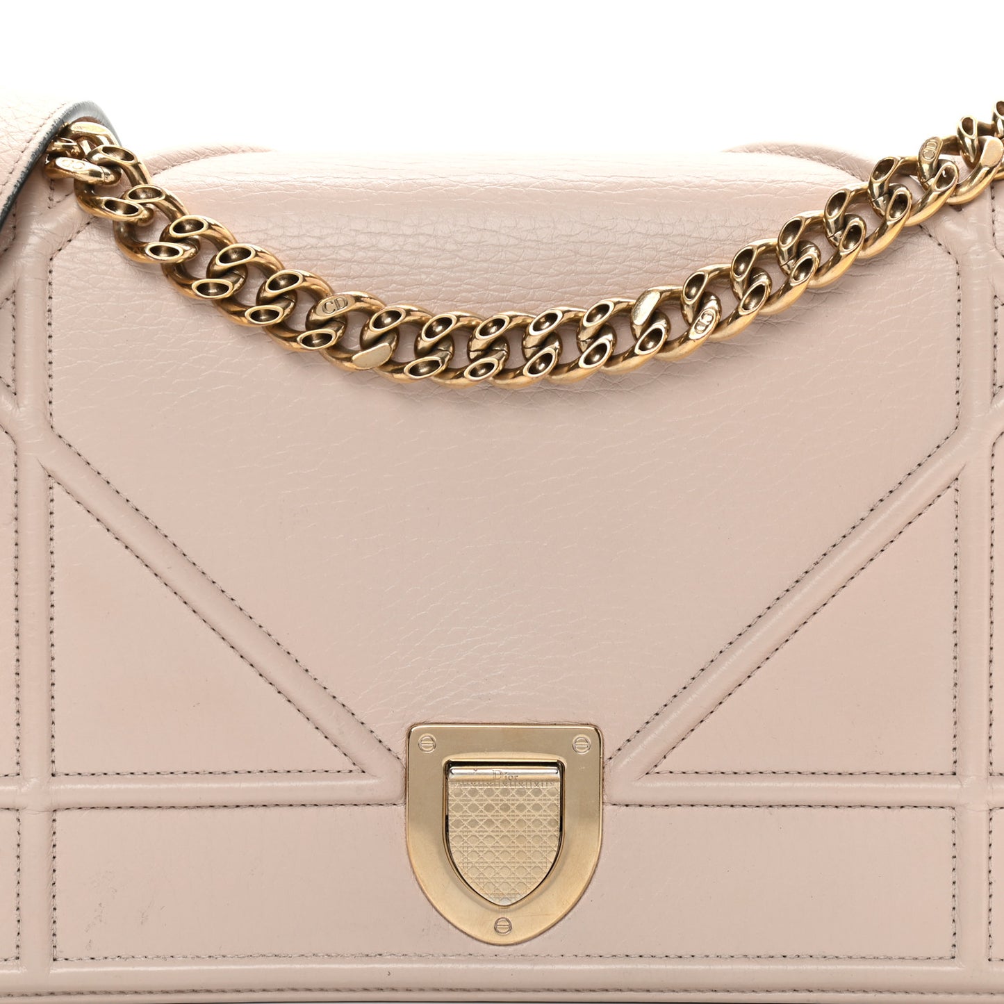 Grained Calfskin Medium Diorama Flap Bag Rose Poudre