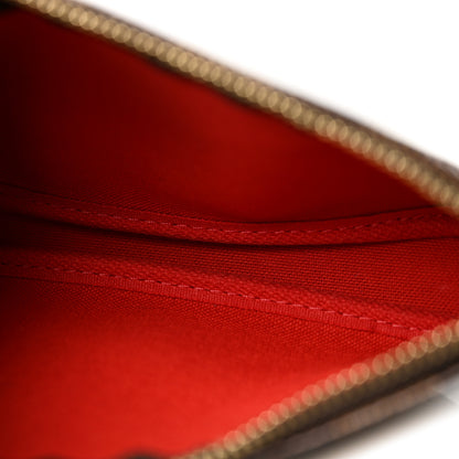Louis Vuitton Damier Ebene 2019 Christmas Animation Mini Pochette Accessories Red 5 of 8