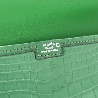 Hermes Matte Alligator Jige Duo Clutch Cactus 7 of 8