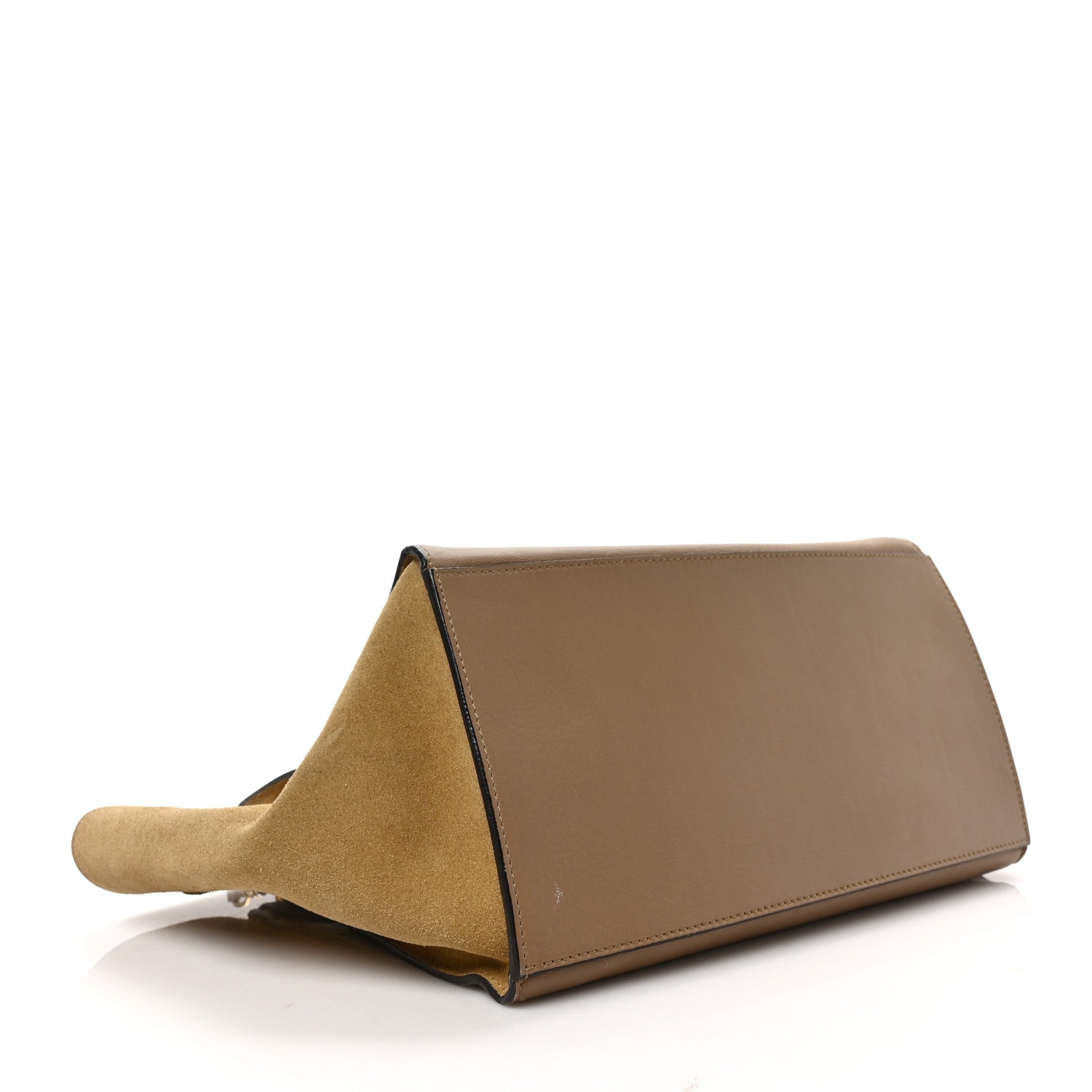 Celine Calfskin and Suede Small Tri-Color Trapeze Navy 4 of 8