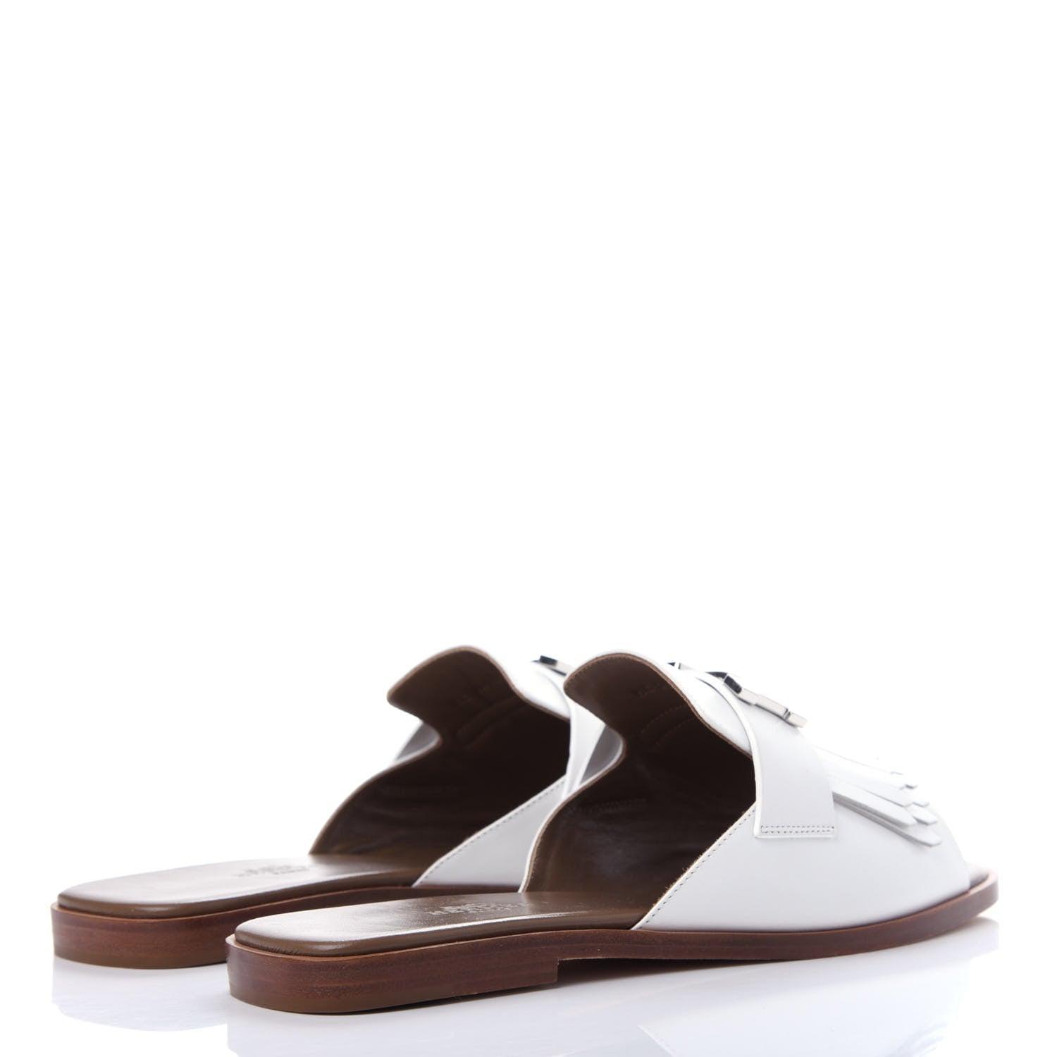 Hermes Calfskin Auteuil Sandals 37 White 4 of 9