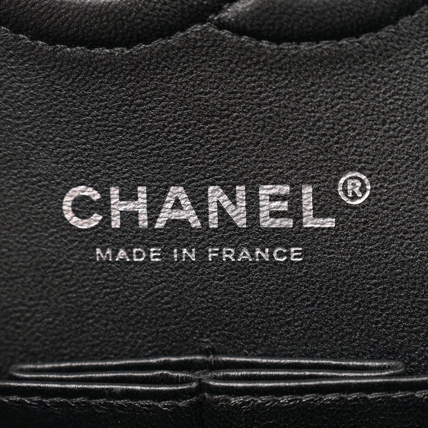 Calfskin Chevron Quilted Medium Double Flap Black