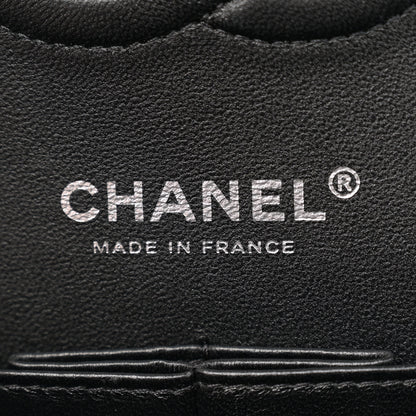 Chanel Calfskin Chevron Quilted Medium Double Flap Black 6 of 12