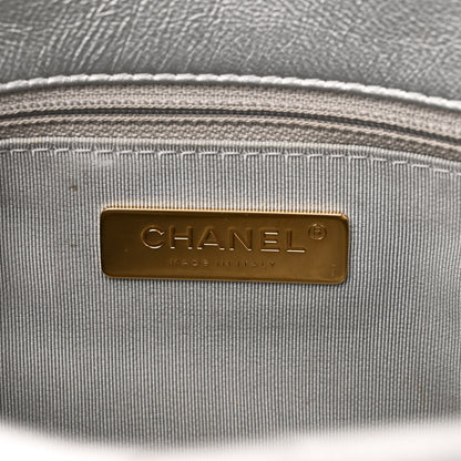Chanel Metallic Quilted Large 19 Flap Silver 6 of 10