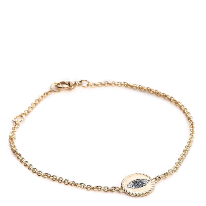 David Yurman 18K Yellow Gold Diamond Blue Sapphire Cable Collectibles Evil Eye Bracelet 1 of 6