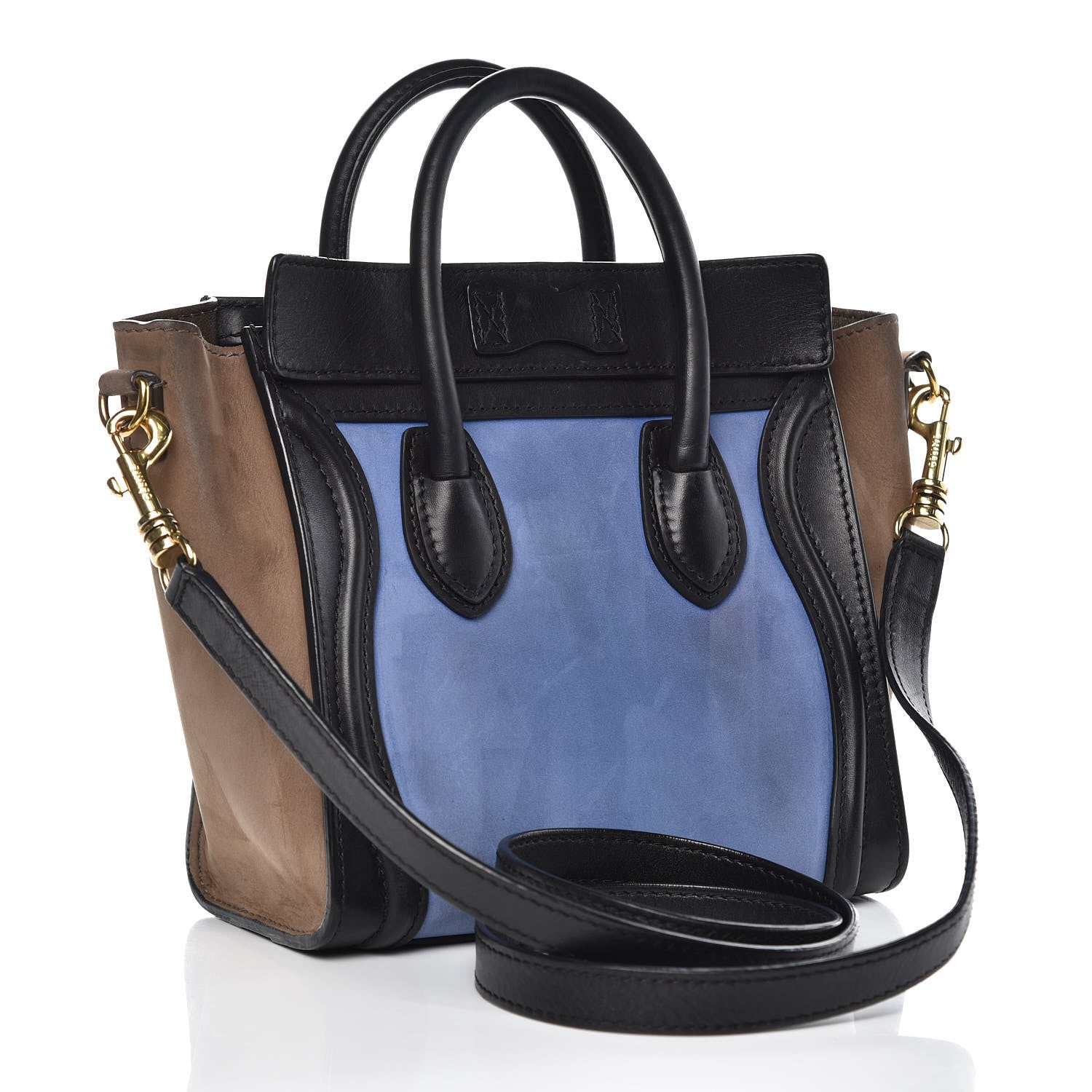 Celine Nubuck Smooth Calfskin Nano Tri-Color Luggage Royal Blue 3 of 18