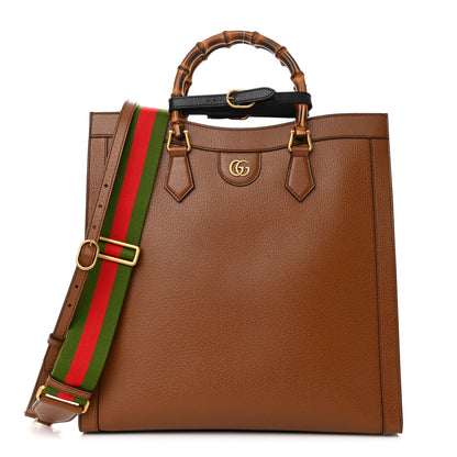 Gucci Wonka Grain Calfskin Large Diana Tote Bag Cuir Black 1 of 10