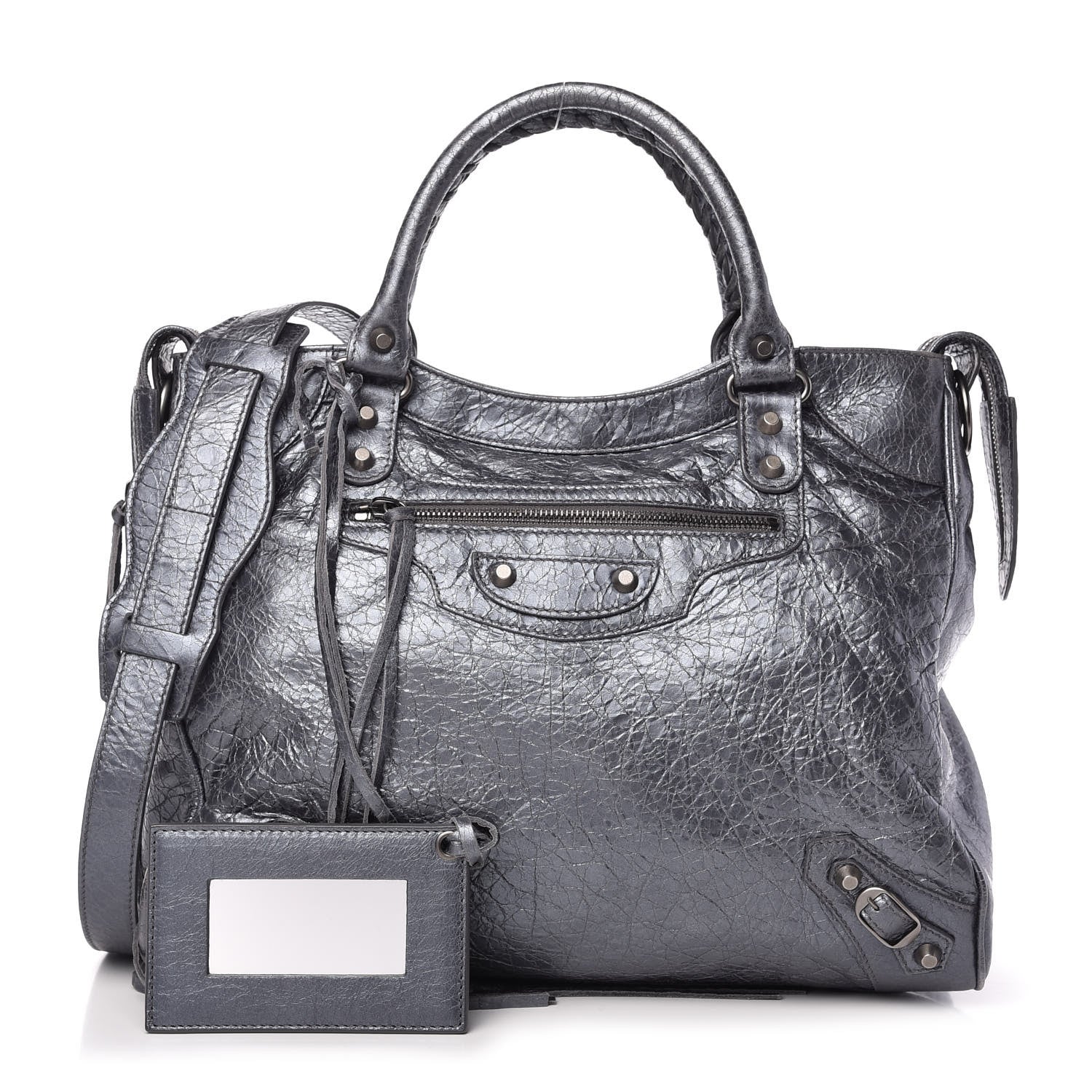 Balenciaga Metallic Agneau Classic Hardware Argent Fonce 1 of 10