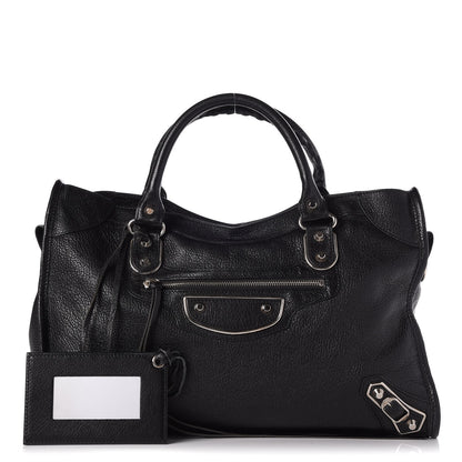 Balenciaga Chevre Silver Metallic Edge Hardware City Black 1 of 10