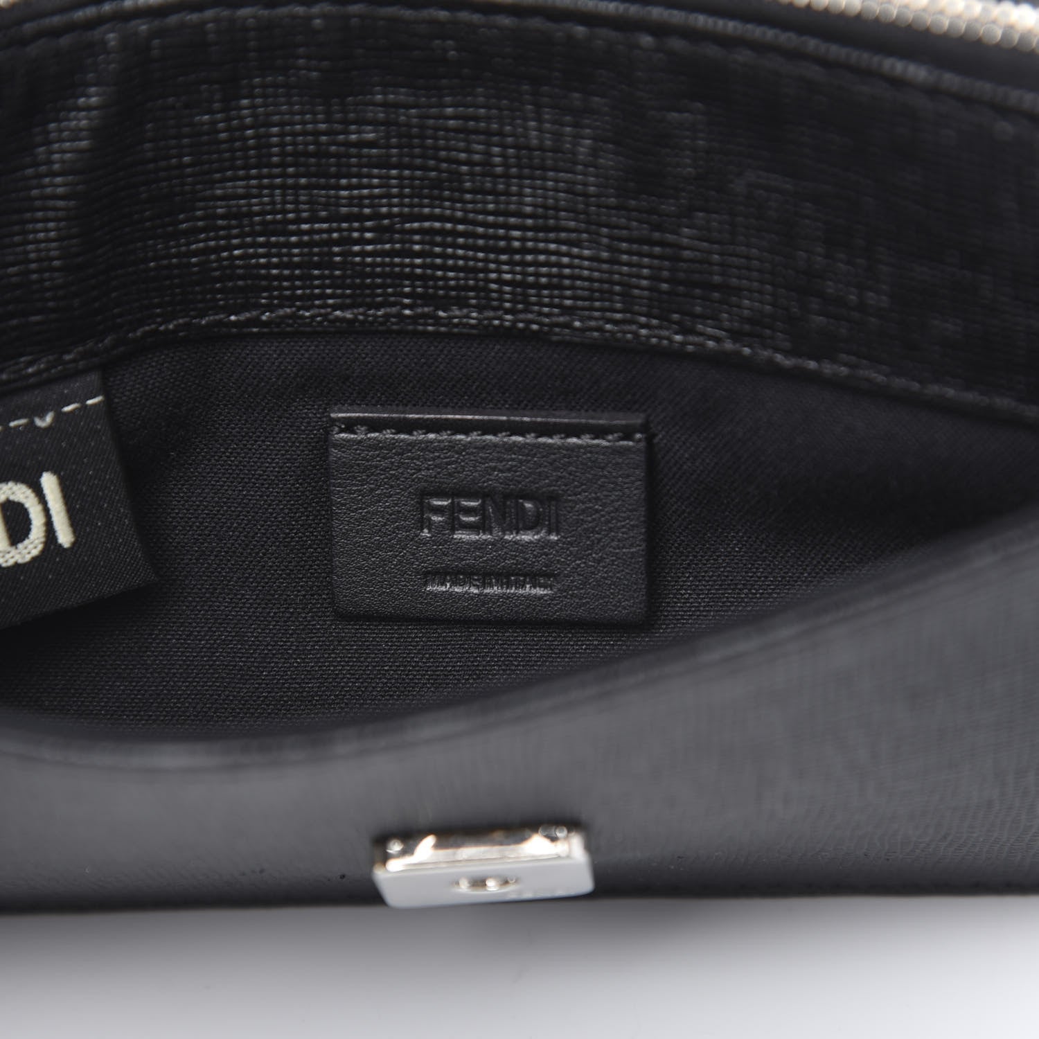 Fendi Vitello Elite Mink Fur Studded Karlito Tube Wallet on Chain Black 5 of 10
