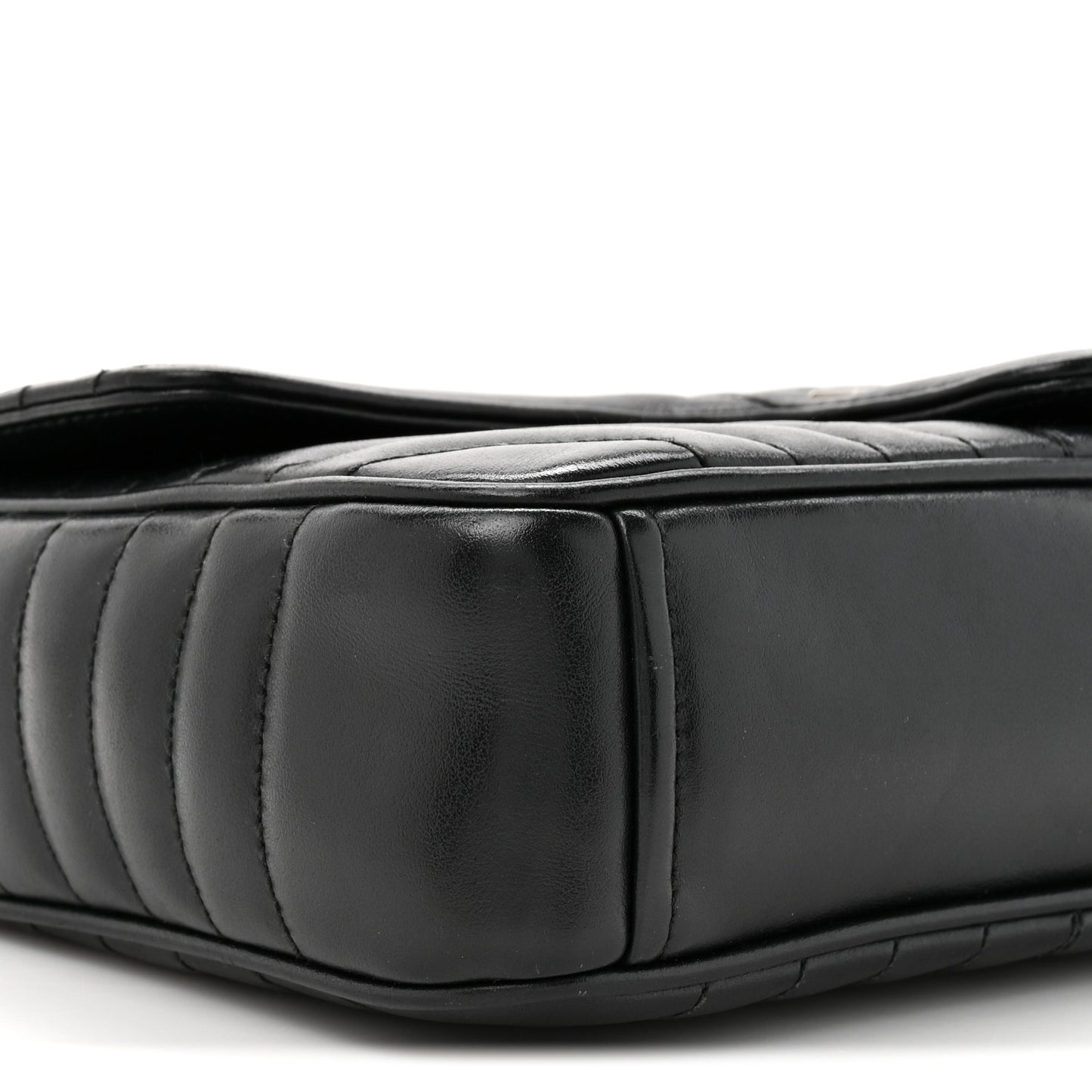 Soft Calfskin Impunture Diagramme Medium Chain Flap Shoulder Bag Black