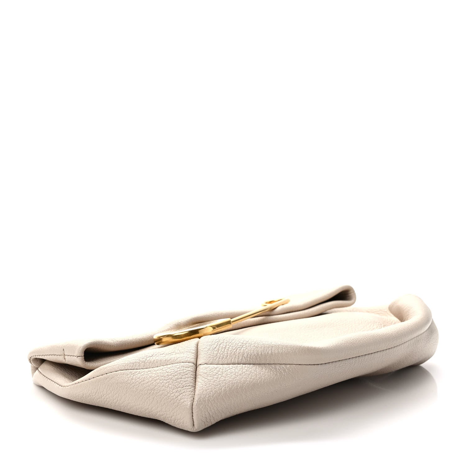 Burberry Grained Calfskin Pin Clutch Beige 4 of 9