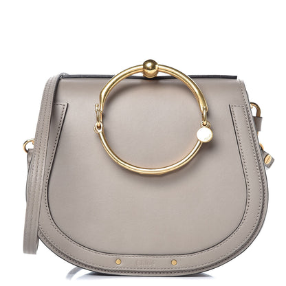 Chloe Calfskin Suede Medium Nile Bracelet Bag Motty Grey 1 of 8