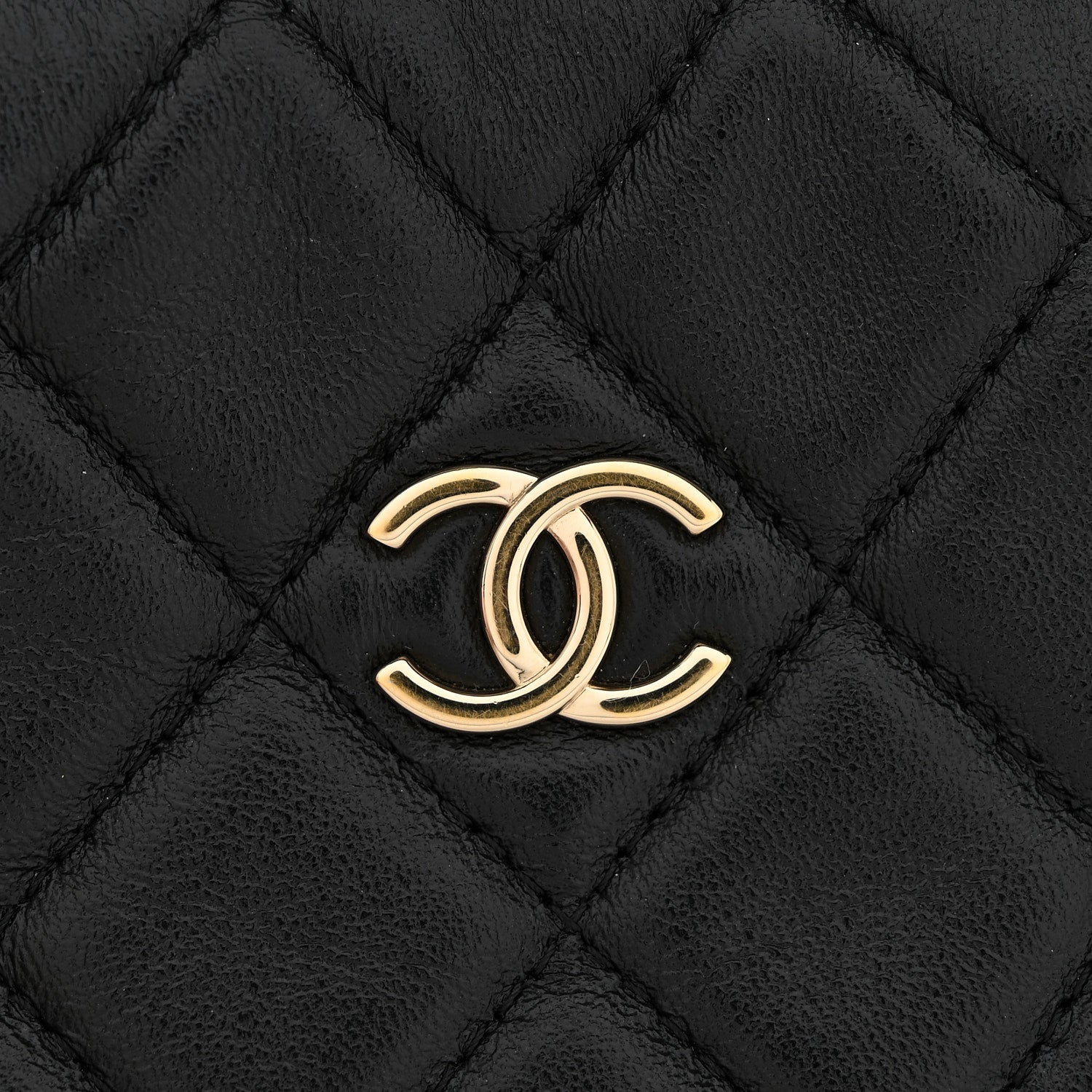 Chanel Lambskin Quilted Chain Around Pouch Hobo Black 10 of 10