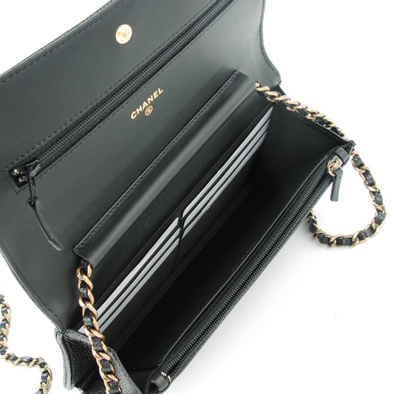 Chanel Caviar Quilted Boy Wallet On Chain WOC Black 5 of 8