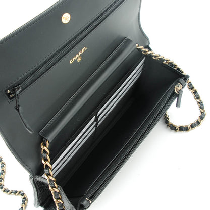 Chanel Caviar Quilted Boy Wallet On Chain WOC Black 5 of 8