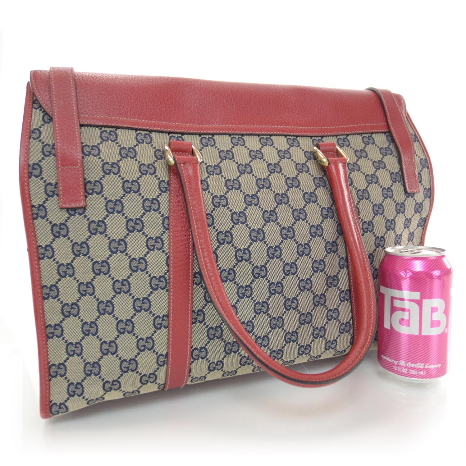 Gucci Monogram Work Tote Navy Red 3 of 8
