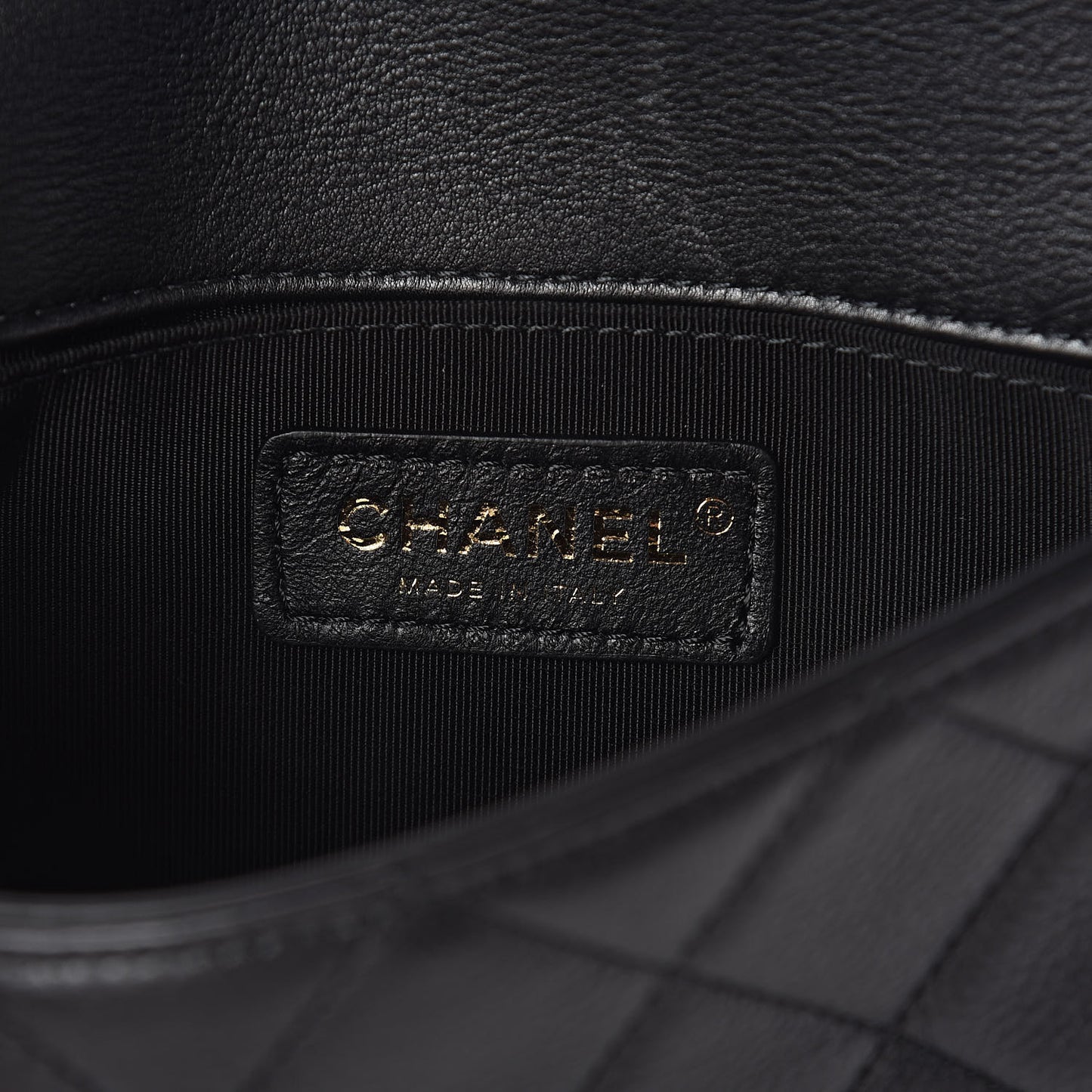 Calfskin Quilted Flap Waist Bag Black