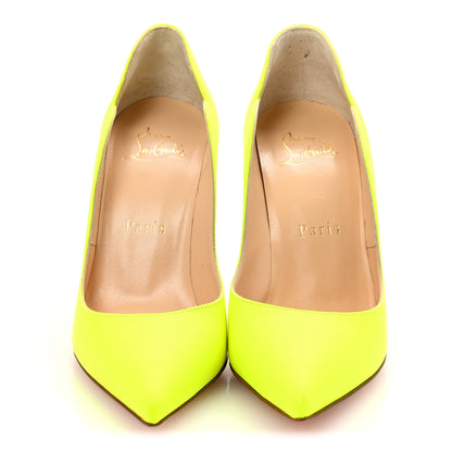 Christian Louboutin Calfskin Hot Chick 100 Pumps 35 Fluo Yellow 3 of 8