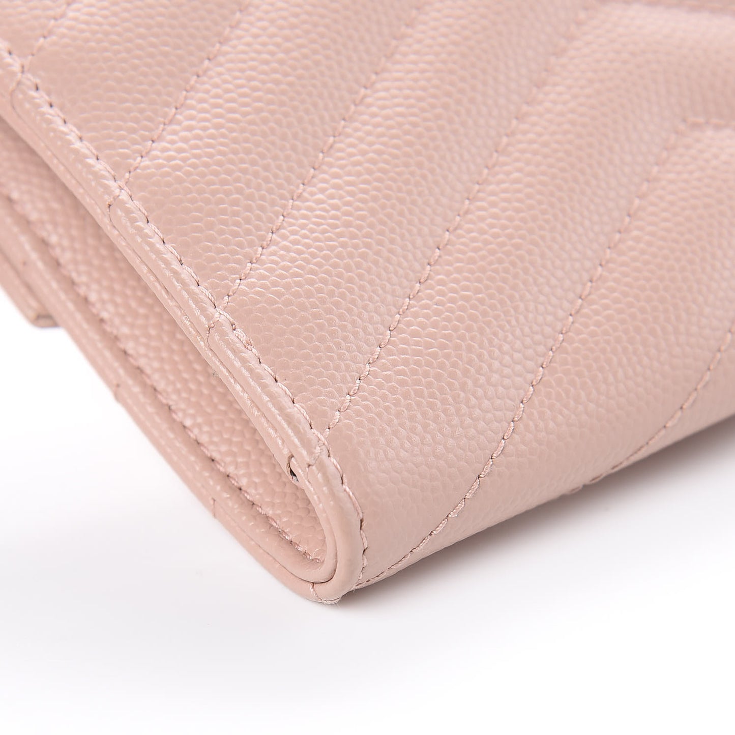 Grain De Poudre Matelasse Chevron Small Monogram Envelope Wallet Pale Blush