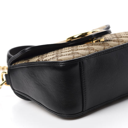Gucci Monogram Azalea Calfskin Matelasse Diagonal Mini GG Marmont Top Handle Shoulder Bag Beige Ebony Black 6 of 11