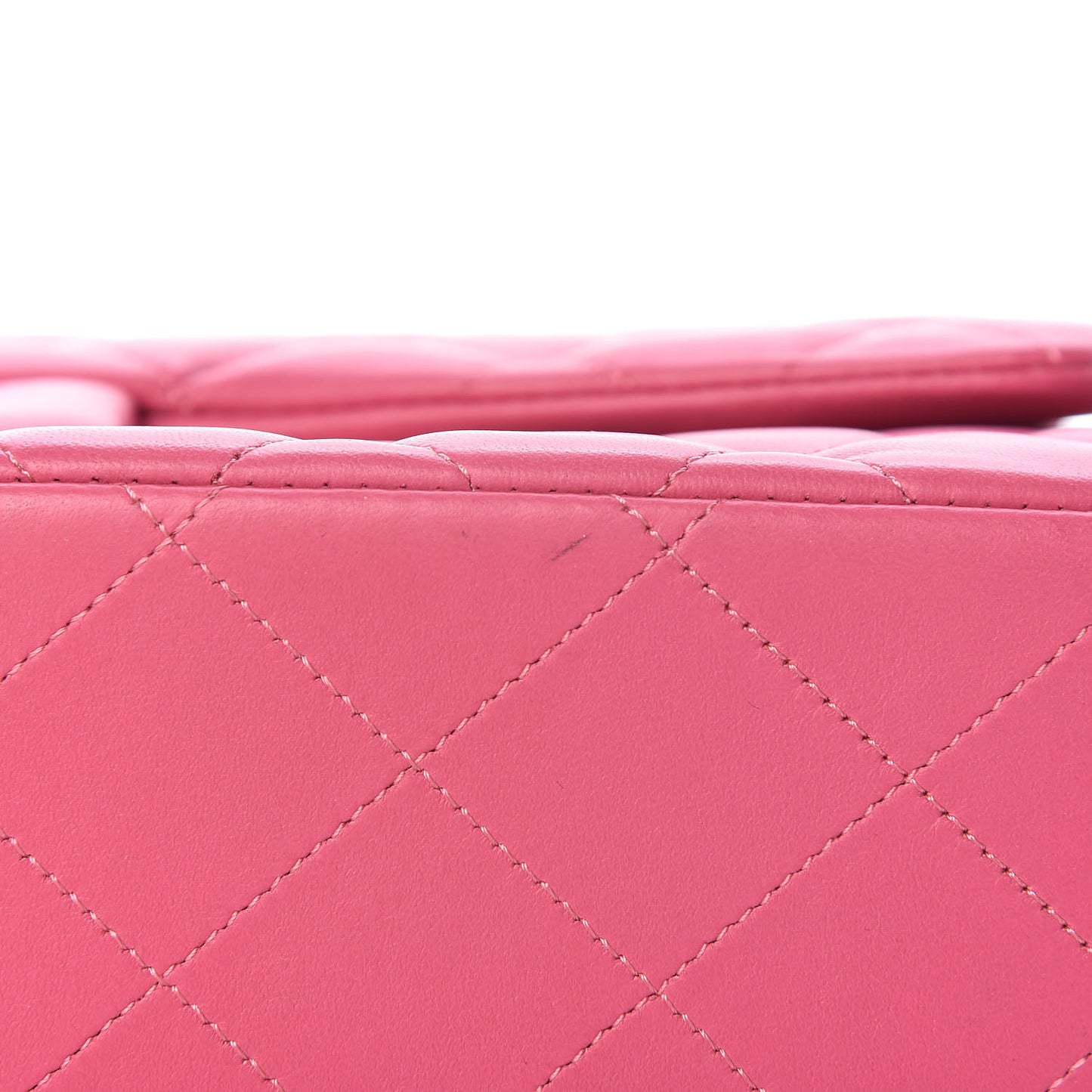 Lambskin Quilted Jumbo Double Flap Dark Pink